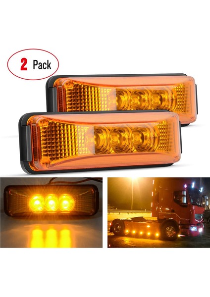2 Adet 3.9 Inç 3 LED Kamyon Römork Ön Arka LED Yan Işaretleyici Gösterge Lambası Römork Tekne-Amber Için Kaya Işık (Yurt Dışından) fiyatları