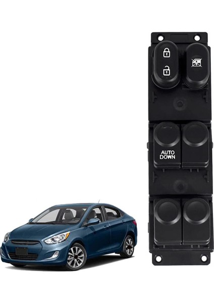 Araba Ön Sol Taraf Elektrikli Güç Ana Pencere Kaldırma Kontrol Anahtarı 93570-1R210 Hyundai Accent 2015-2017 Lhd Için (Yurt Dışından)