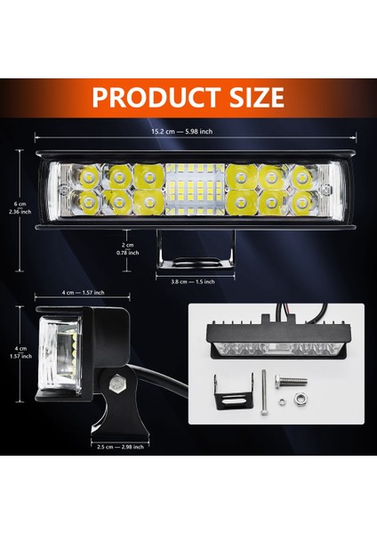 LED Işık Çubuğu 6 Inç 60 W 6000LM LED Bölmeler Taşkın Nokta Işın Combo Off Road Sürüş Sis Lambası Kamyon Atv Tekne Için - 2 Adet (Yurt Dışından) modelleri