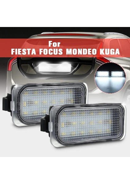 2 Adet Araba LED Numarası Plaka Aydınlatma Işığı Ford Focus Mk Iı Fıesta Mk Vıı Mondeo Mk Iv Kuga S-Max 2008-2019 (Yurt Dışından)