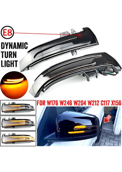 Dinamik LED Dönüş Sinyali Dikiz Aynası Göstergesi Flaşör Işık Mercedes Benz Için W204 W176 W212 Cla Abces Gla Sınıfı (Yurt Dışından) modelleri