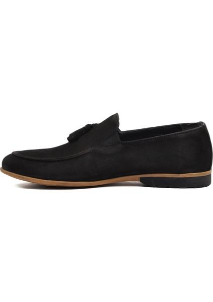 Siyah Nubuk Erkek Loafer Ayakkabı