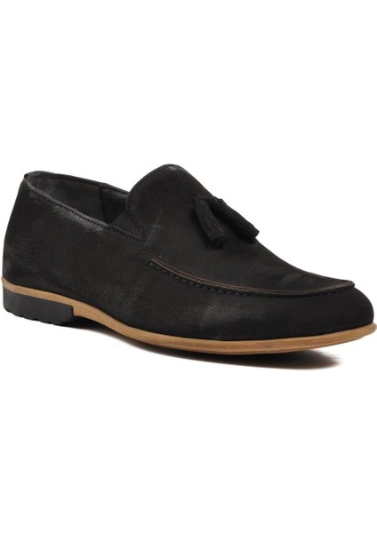 Siyah Nubuk Erkek Loafer Ayakkabı