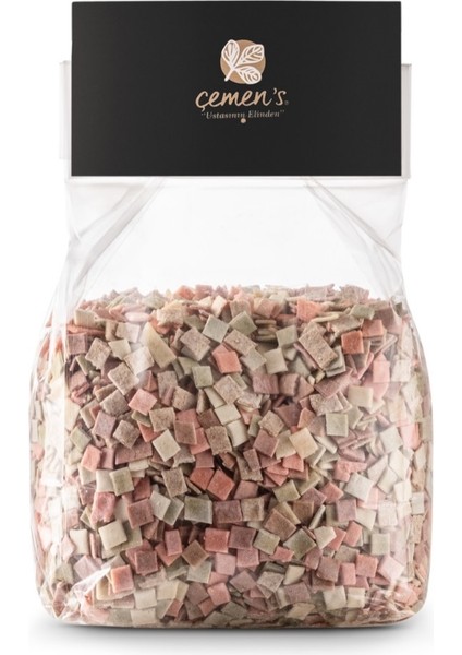 Sebzeli Kare Makarna El Yapımı Doğal Katkısız 500 gr