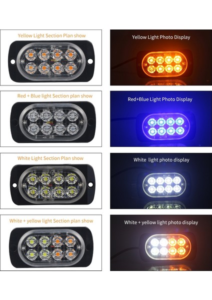 8-Led Flaş Kurtarma Uyarı Strobu Araba Oto Acil Durum Acil Durum Sinyal Lambası Sis Flaş Işığı Sarı (Yurt Dışından) fırsatları