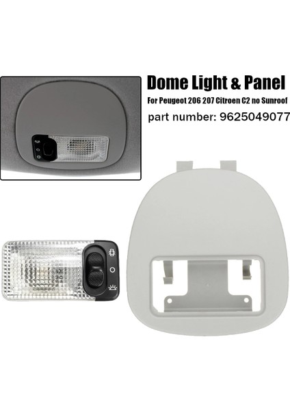 Adet/takım Araba Iç Tavan Lambası Kubbe Okuma Aydınlatma Koruması Citroen C1 C2 C3 Peugeot 206 cc 207 6362K9 9625049077 (Yurt Dışından) fiyatları