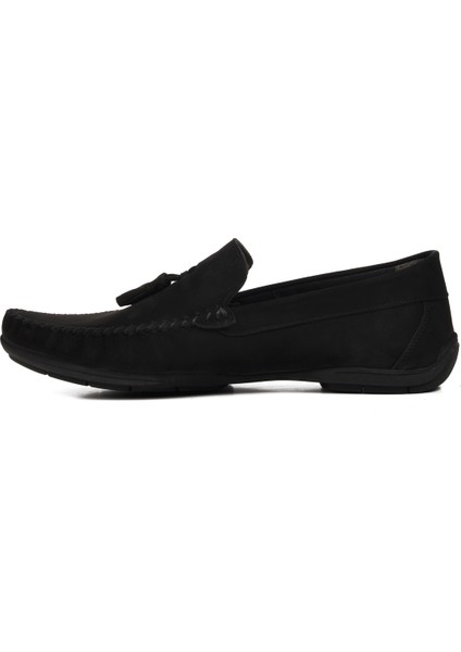 Siyah Nubuk Erkek Loafer Ayakkabı