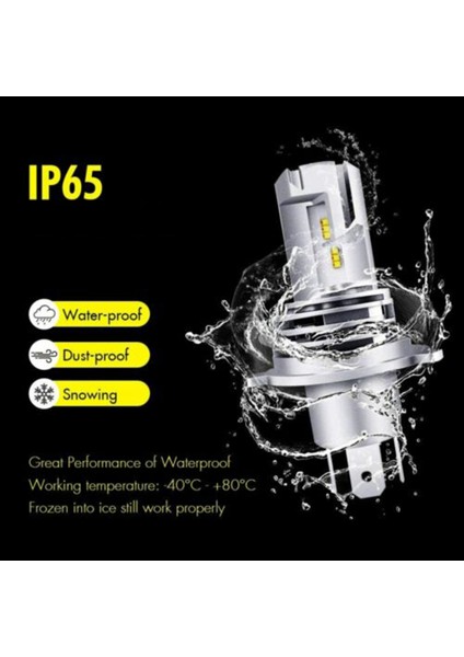 H4 Hb2 9003 Araba LED Entegre Far Ampulü M3 Mini Uzun ve Kısa Far Zes Çipleri 6000K Kablosuz Doğrudan Fiş (Yurt Dışından)