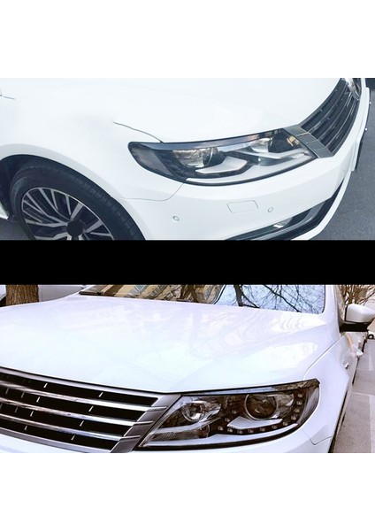 Passat B7 2010-2015 Için Araba Far Göz Kapakları Kaşları Abs Far Lambası Etiket Kapak Trim Aksesuarları-Siyah (Yurt Dışından)