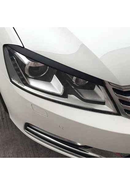 Passat B7 2010-2015 Için Araba Far Göz Kapakları Kaşları Abs Far Lambası Etiket Kapak Trim Aksesuarları-Siyah (Yurt Dışından)