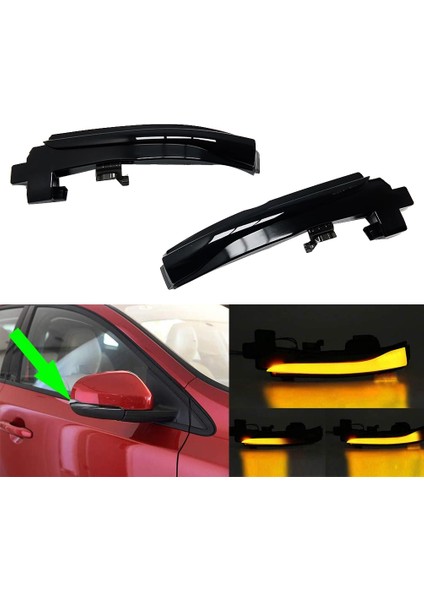 Araba LED Dinamik Dönüş Sinyal Işığı Dikiz Yan Ayna Işık Volvo V40 cc Iı V60 S60 2011-2018 S80 V70 Iıı (Yurt Dışından)