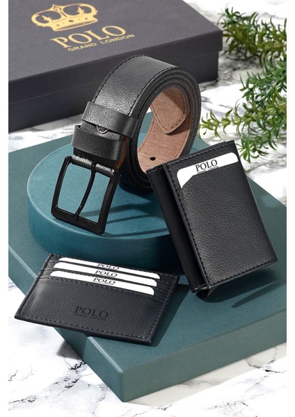 Orijinal Erkek Özel Hediye Kutulu 3'lü Set Babalar Günü Hediyesi Hediyelik Cüzdan Kartlık Kemer Seti modelleri