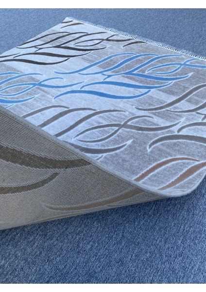 Mavi Vizon Gül Kurusu Kesme Halı 150X175 Saçaklı Akrilik Halı fiyatları