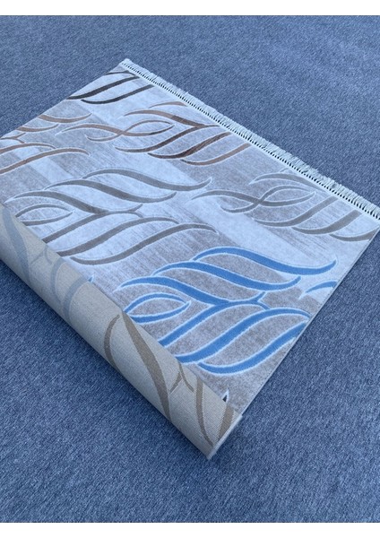 Mavi Vizon Gül Kurusu Kesme Halı 150X175 Saçaklı Akrilik Halı indirimleri
