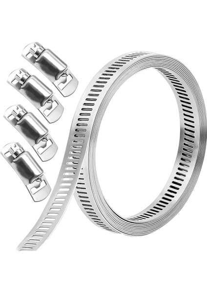 Hortum Kelepçeleri Paslanmaz Çelik Ayarlanabilir 3 Metre Hortum Kelepçesi Seti Salyangoz Kelepçe Bandı 4 Bağlantı Elemanı Ev Gaz Borusu Su Borusu Için (Yurt Dışından)