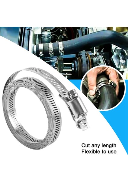 Hortum Kelepçeleri Paslanmaz Çelik Ayarlanabilir 3 Metre Hortum Kelepçesi Seti Salyangoz Kelepçe Bandı 4 Bağlantı Elemanı Ev Gaz Borusu Su Borusu Için (Yurt Dışından) modelleri