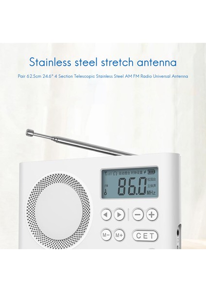 Çift 62,5cm 24,6" 4 Bölümlü Teleskopik Paslanmaz Çelik Am Fm Radyo Evrensel Anten (Yurt Dışından) fiyatları