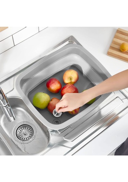 L806 Katlanabilir Badya Bulaşıklık - Gri - 9 Litre