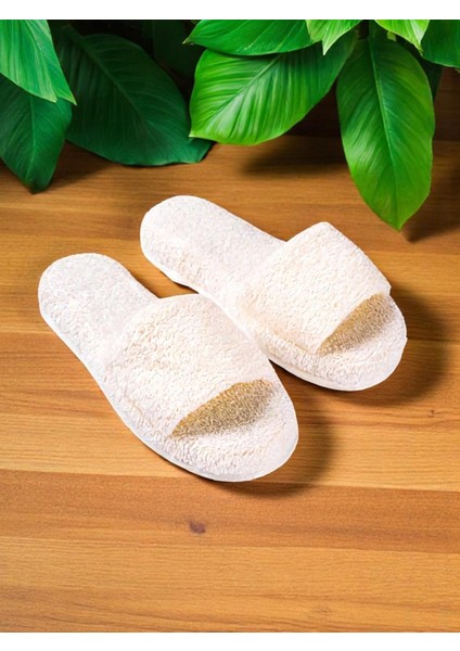 CozySteps Banyo Ve Ev Terliği – %100 Pamuk Havlu Kaymaz Kalın Taban , Yüksek Su Emicilik