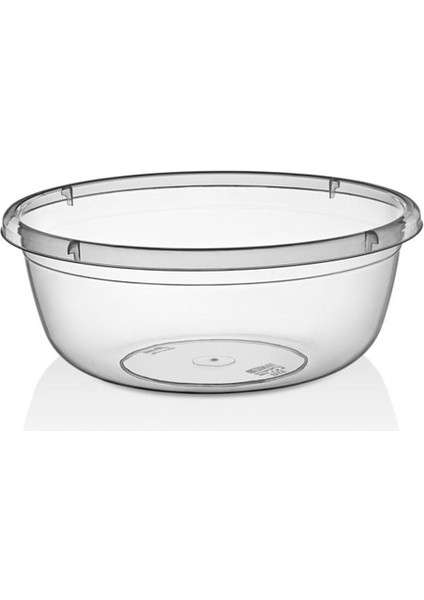 3 Adet Plastik Şeffaf Yuvarlak Badya Bulaşık Leğeni Çok Amaçlı 5 Litre