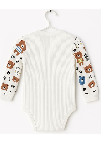 Ayıcık Desenli Bebek Zıbın Takımı Alt Üst - Unisex modelleri