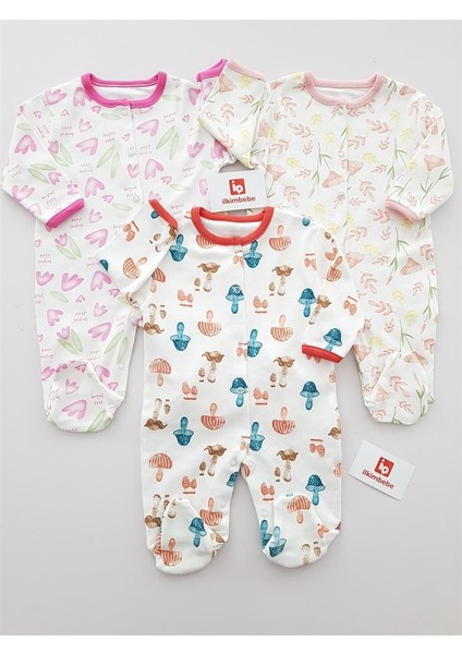 Mantar Desenli 3lü Bebek Tulumu