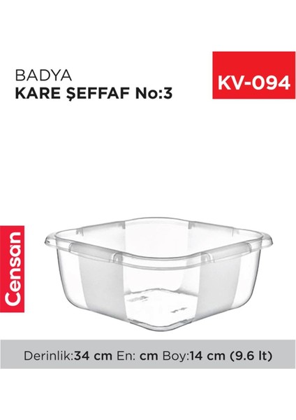 Kare Şeffaf Badya 1 Adet 3 No ROYALEKS-E166