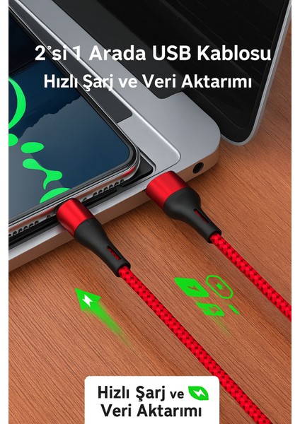 2.4AMPER 1metre USB To Typ-C Güçlendirilmiş Örgülü Şarj ve Data Kablosu BDL-V10