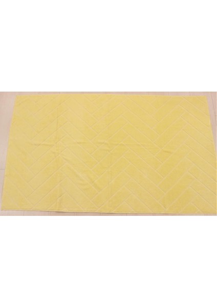 Sarı Renk 100X170 cm Banyo Havlusu, Jakarlı, Bukle, Pamuklu, Emici, Yumuşak, Plaj Havlusu
