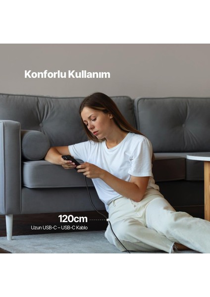 Extremecable Ekstra Dayanıklı Transparan Usb-C –usb-C 60W Pd/qc 120CM Hızlı Şarj/data Kablosu , modelleri
