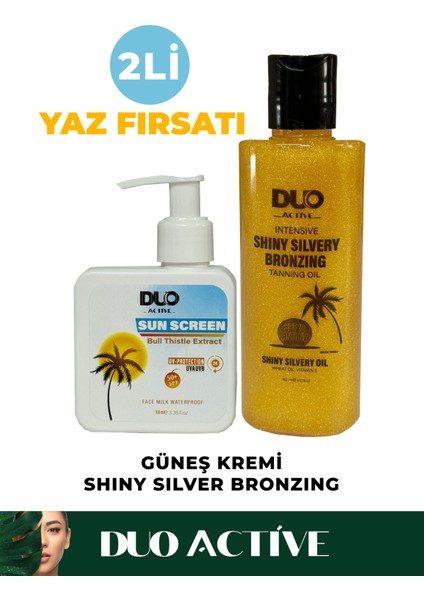2li Yaz Fırsatı Sun Screen + Shiny Silvery Intensive Bronzing