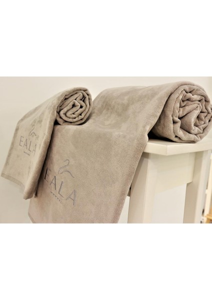 50x100-90x180 Bej İndantren Kadife Nakışlı Spa Banyo Havlu Seti fiyatları