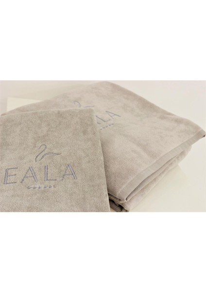 50x100-90x180 Bej İndantren Kadife Nakışlı Spa Banyo Havlu Seti modelleri