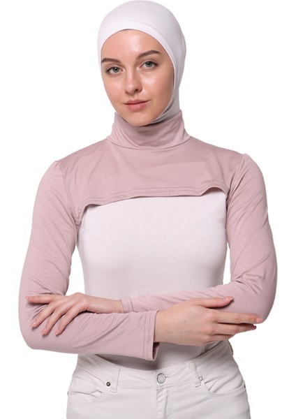 Balıkçı Yakalı Boyunluklu Kolluk - Pudra