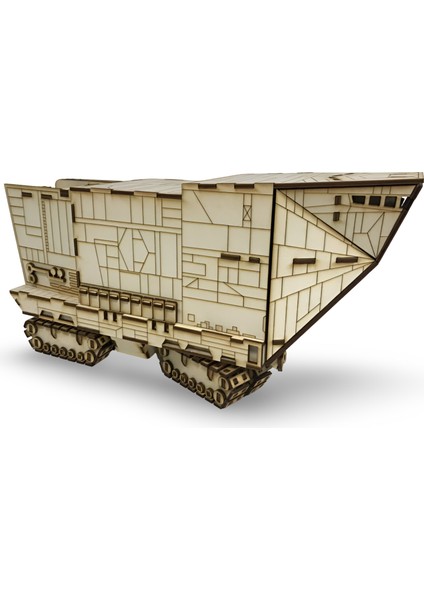502 Parça Ahşap Star Wars Kum Aracı Maketi - 3D Star Wars Sandcrawler Maket
