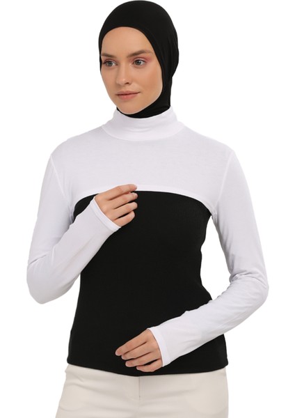 Balıkçı Yakalı Boyunluklu Kolluk - Beyaz fırsatları