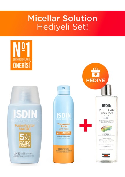 Fusion Water Magic SPF50 + Wet Skin Transparent Spray - Micellar Solution Hediye