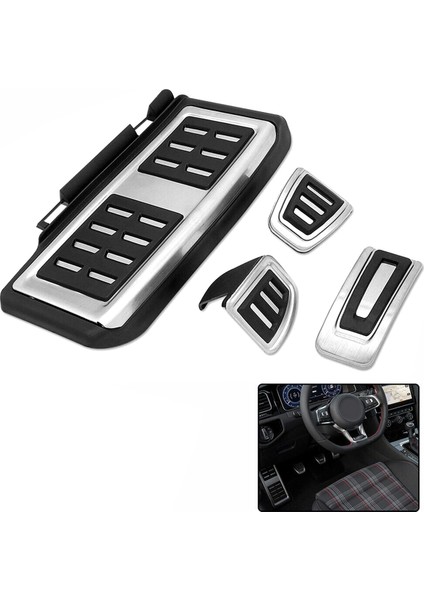 4 Adet Araba Pedalları Ayak Yakıt Fren Pedalı Kapağı Vw Passat B8 Golf 7 2017-2021 Skoda Octavia Için Seat Leon mt (Yurt Dışından)