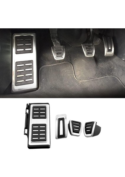 4 Adet Araba Pedalları Ayak Yakıt Fren Pedalı Kapağı Vw Passat B8 Golf 7 2017-2021 Skoda Octavia Için Seat Leon mt (Yurt Dışından)