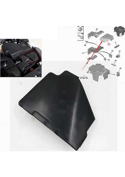 9671508280 6500KG Araba Motor Bölmesi Sigorta Kutusu Bsm Kapağı Akü Koruma Kapağı Peugeot 508 Citroen C6 C5 Için (Yurt Dışından)
