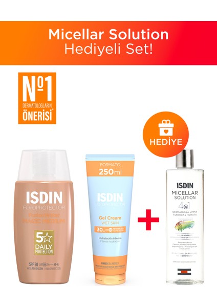 Fusion Water Magic Color Medium + Fotoprotector Gel Cream - Micellar Solution Hediye
