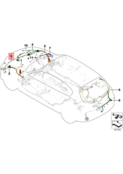 Araba Ön Tampon Elektrikli Göz Kablo Demeti Bmw X1 E84 X1 20DX N47 X1 23DX Gövde Radarı Kablosu Ön Pdc Kablo Seti 61129236520 (Yurt Dışından)
