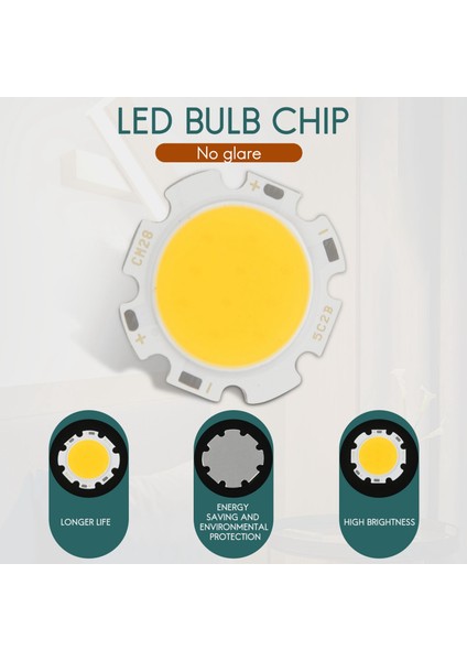 5W Çip Işık Yuvarlak Cob Süper Parlak LED Işık LED Lamba Ampuller Sıcak Beyaz DC15-17V (Yurt Dışından) fırsatları