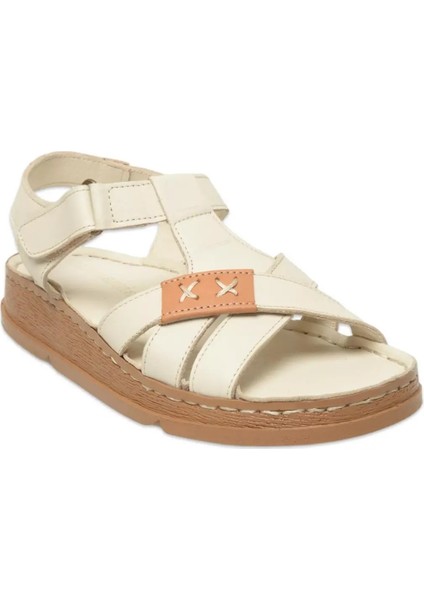 D25YS-2440 Kadın Hakiki Deri Comfort Sandalet Kemik