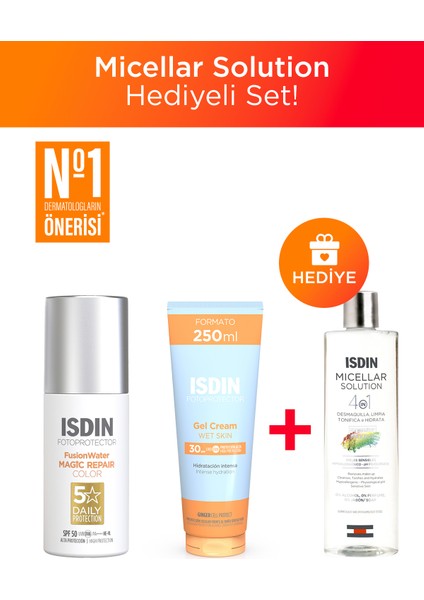 Fusion Water Magic Repair Color + Fotoprotector Gel Cream - Micellar Solution Hediye