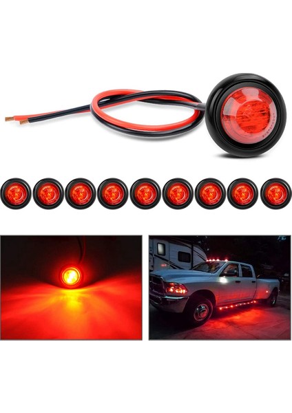 10 Adet 3/4 Inç Yuvarlak LED Gümrükleme Işıkları Kamyon Yan Işıklar Kamyon Rv Araba Otobüs Römork Karavan Için LED Yan Sinyal Işıkları (Yurt Dışından) fırsatları