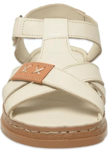 D25YS-2440 Kadın Hakiki Deri Comfort Sandalet Kemik