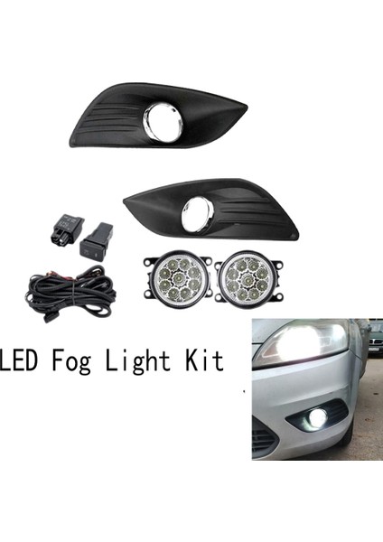 LED Sis Lambası Far Sis Lambası Kapağı Izgara Çerçeve Kablo Demeti Anahtarı Kiti Ford Focus Mk2 2009-2011 (Yurt Dışından) fırsatları