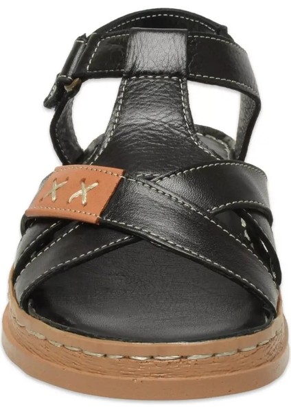 D25YS-2440 Kadın Hakiki Deri Comfort Sandalet Siyah modelleri