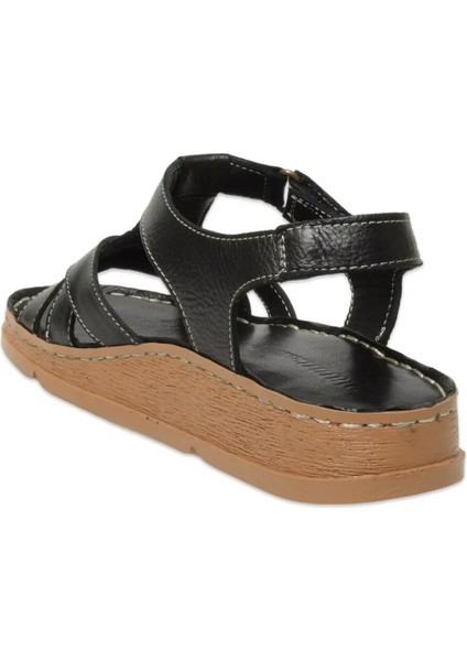 D25YS-2440 Kadın Hakiki Deri Comfort Sandalet Siyah fırsatları